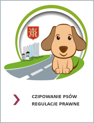 rysunek psa na ulicy w tle budynki i herb miasta Jasła