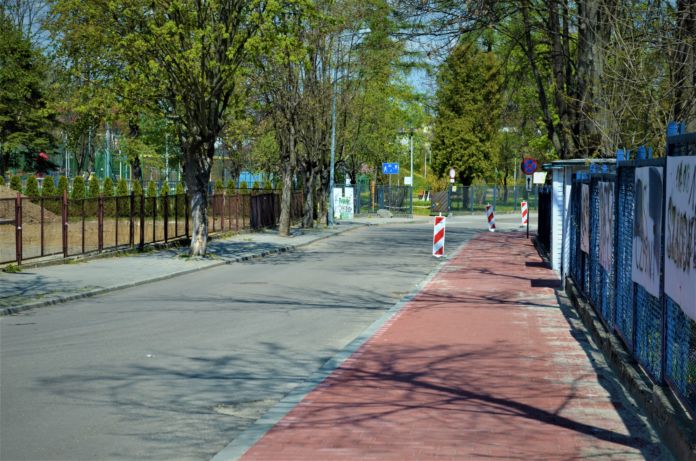 Ścieżka rowerowa koł ulicy Śniadeckich w Jaśle