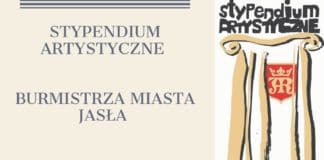 Baner i logo Stypendium Artystyczne Burmistrza Miasta Jasła, na realizację przedsięwzięcia z dziedziny twórczości artystycznej lub upowszechniania kultury.