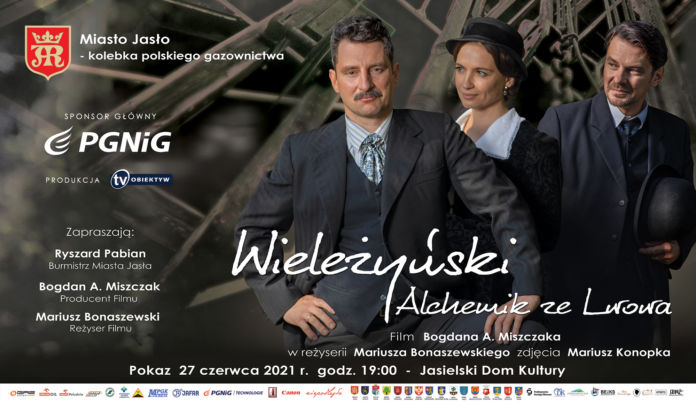 baner jasielska premiera filmu „Wieleżyński – Alchemik ze Lwowa”, która odbędzie się 27 czerwca o godzinie 19.00 w JDK
