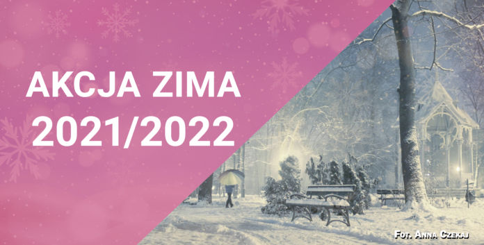 Akcja Zima 2021/2022 baner, zdjęcie zima - Park Miejski, foto Anna Czekaj