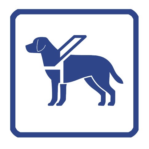 piktogram przedstawiający psa przewodnika
