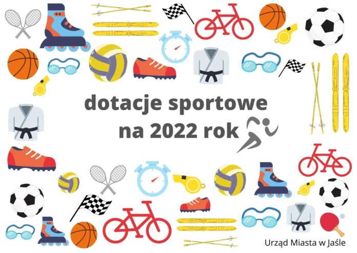grafiki przedstawiające sport - napis dotacje sportowe na 2022 rok