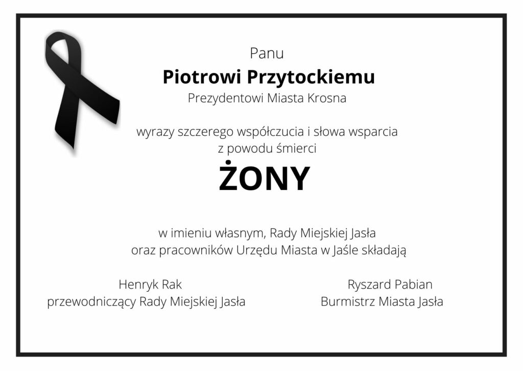 kondolencje dla Piotra Przytockiego